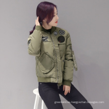 chaqueta del softshell del camuflaje del invierno del bombardero del ejército de las mujeres de la manera capa larga